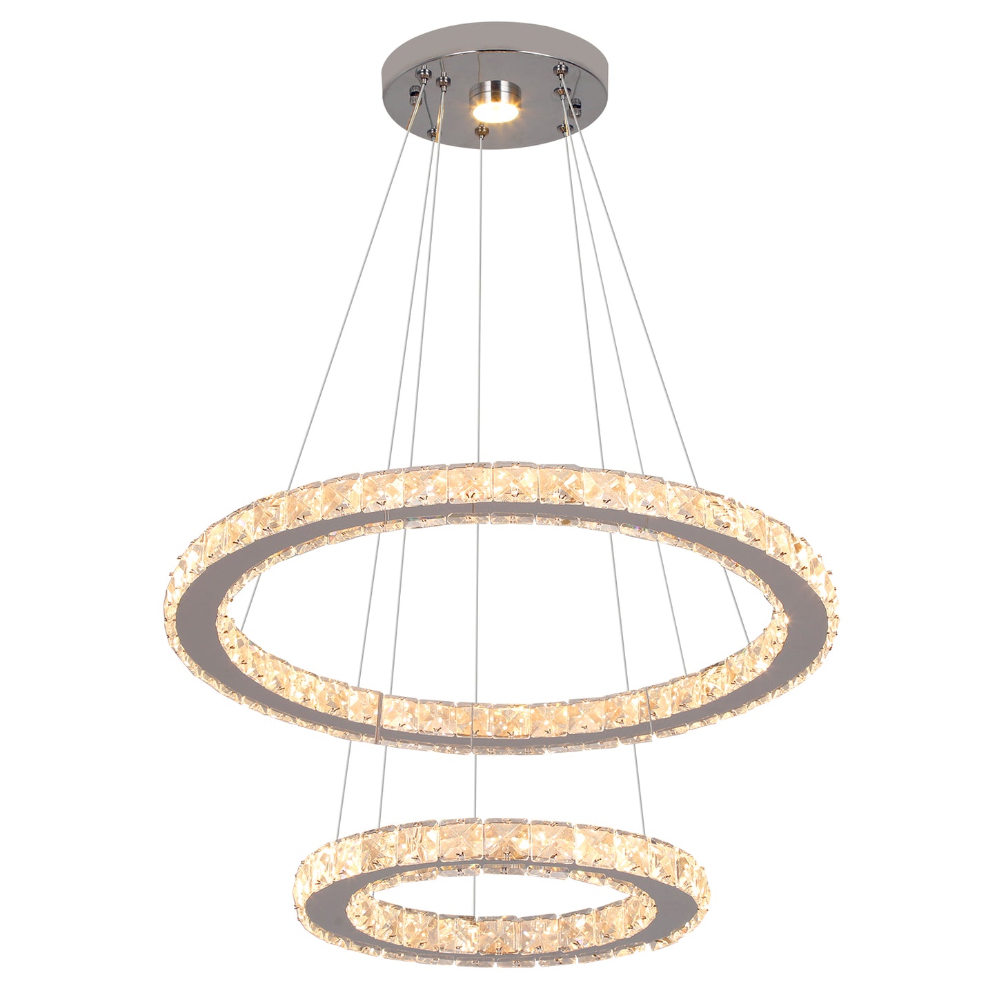 2 RINGS MODERN HALO CHANDELIER FOR DINING TABLE