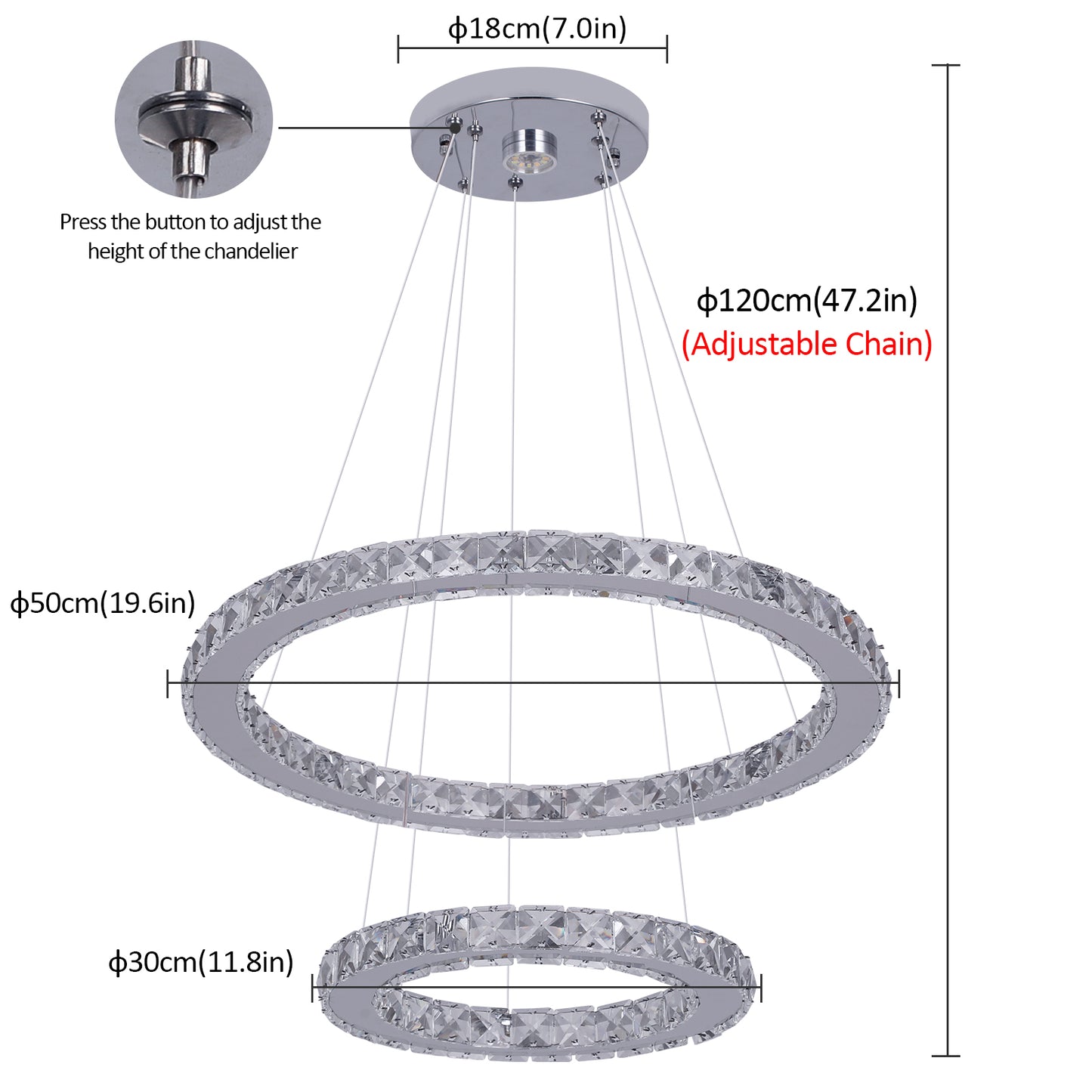 2 RINGS MODERN HALO CHANDELIER FOR DINING TABLE