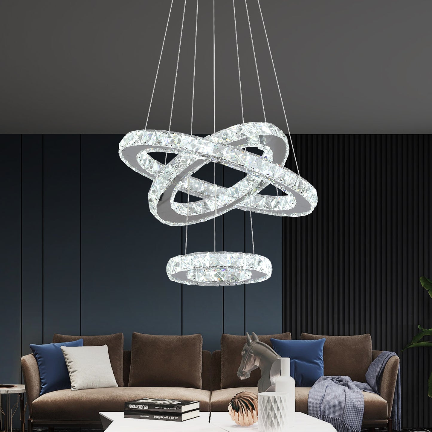 CRYSTAL HALO CHANDELIER