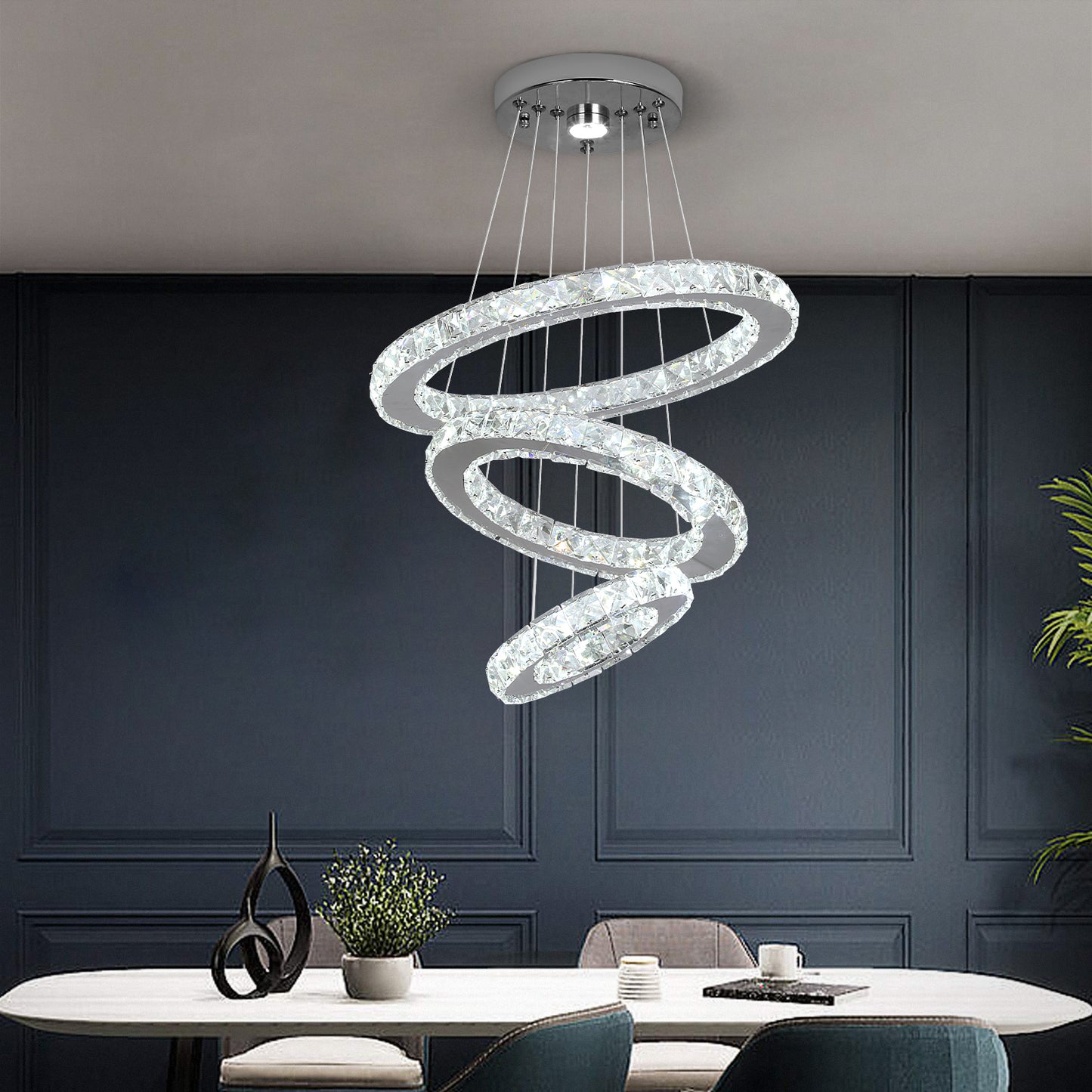 CRYSTAL HALO CHANDELIER