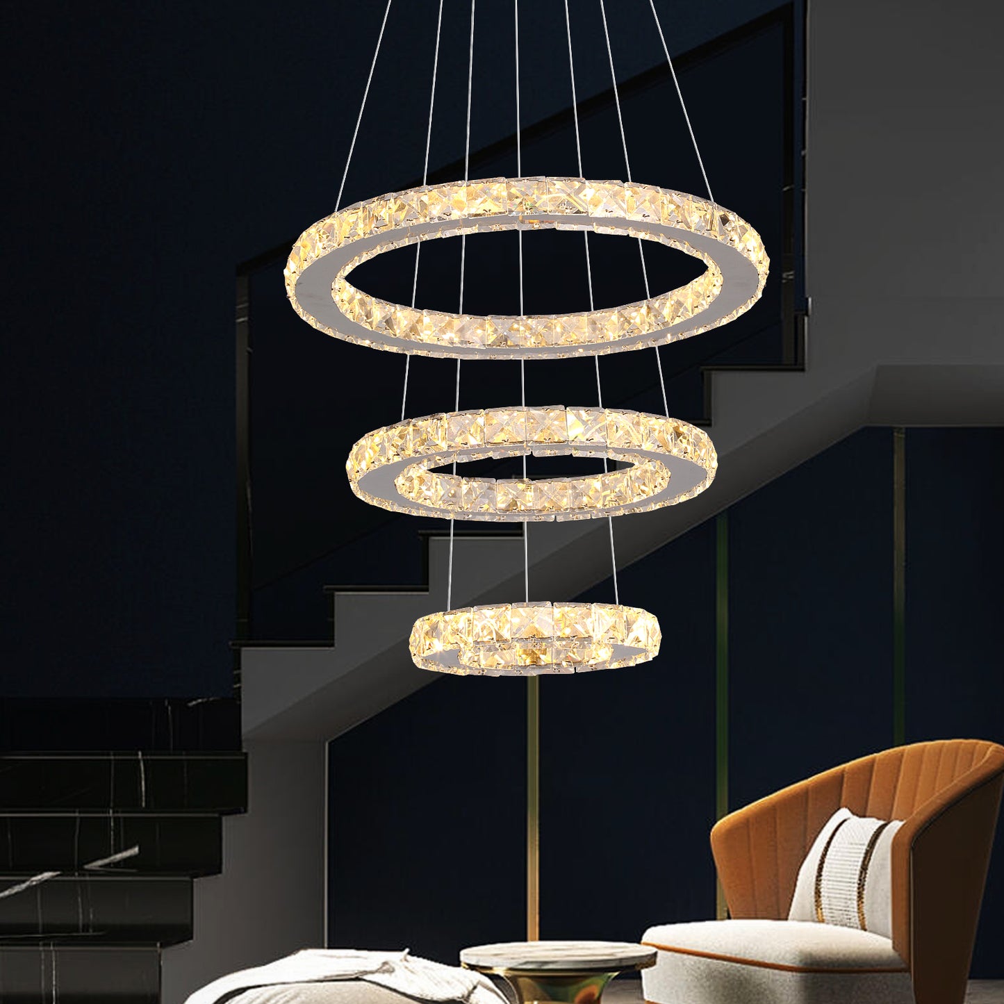 CRYSTAL HALO CHANDELIER