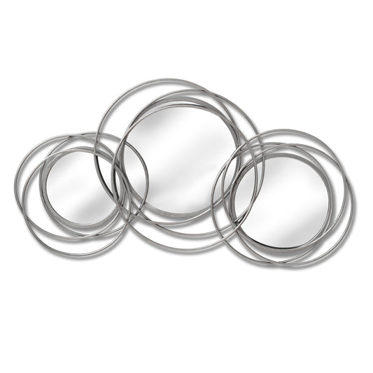 Silver Trio Multi Circled Wall Art Mirror