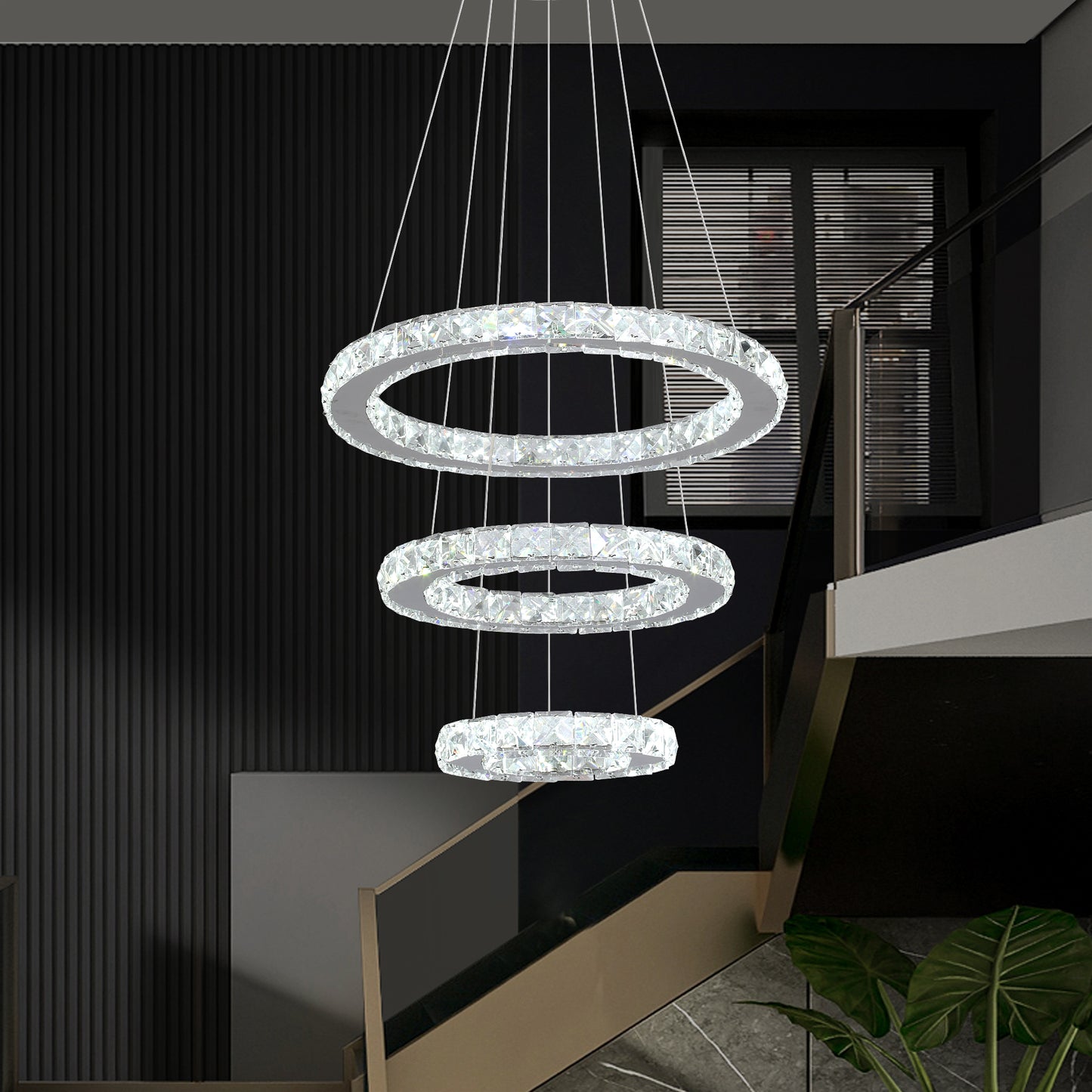 CRYSTAL HALO CHANDELIER