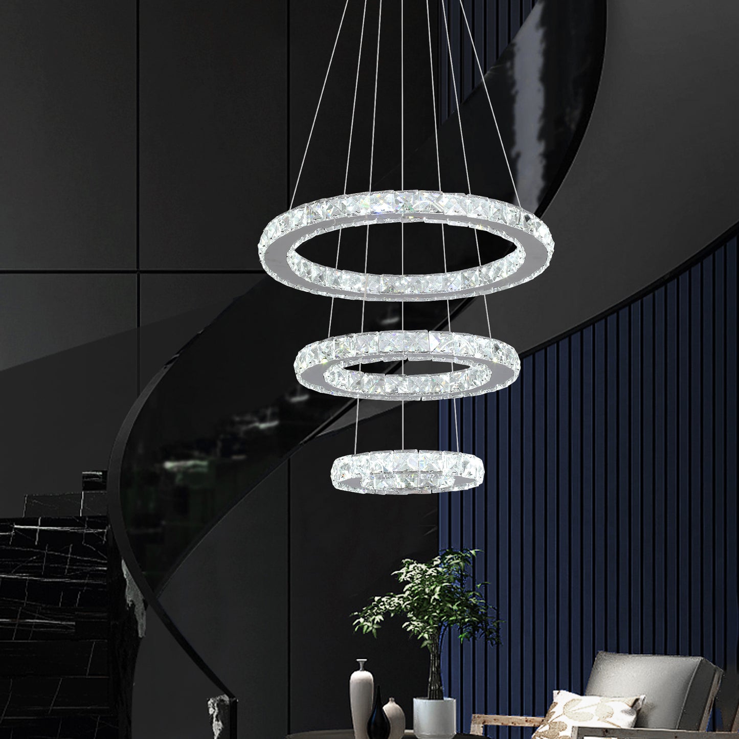 CRYSTAL HALO CHANDELIER