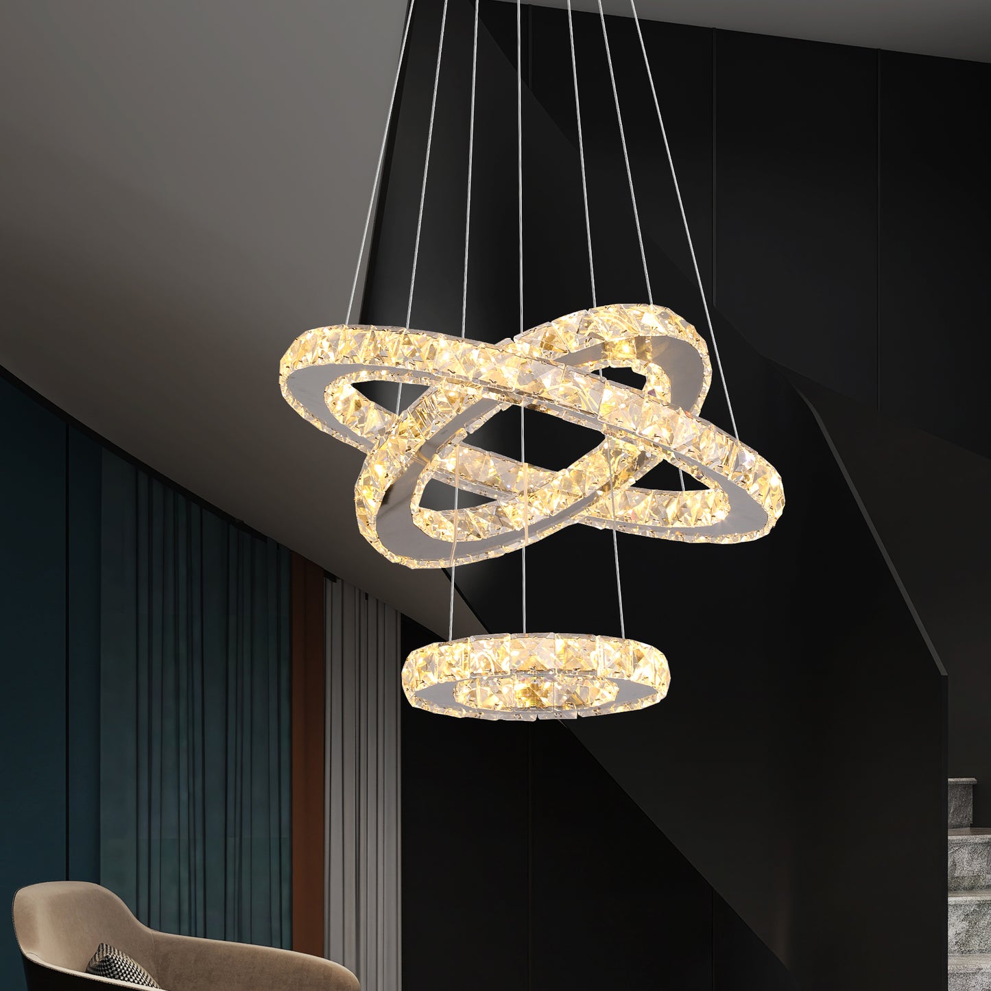 CRYSTAL HALO CHANDELIER