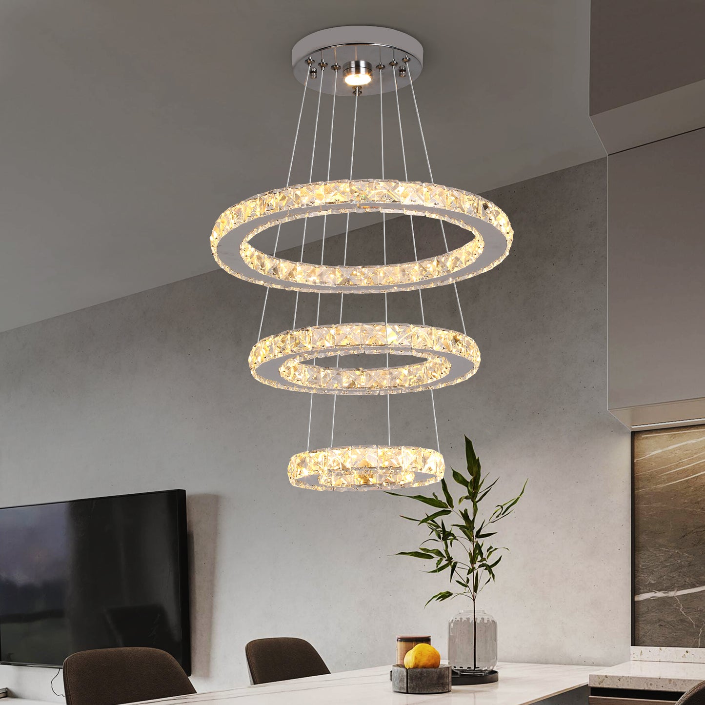 CRYSTAL HALO CHANDELIER