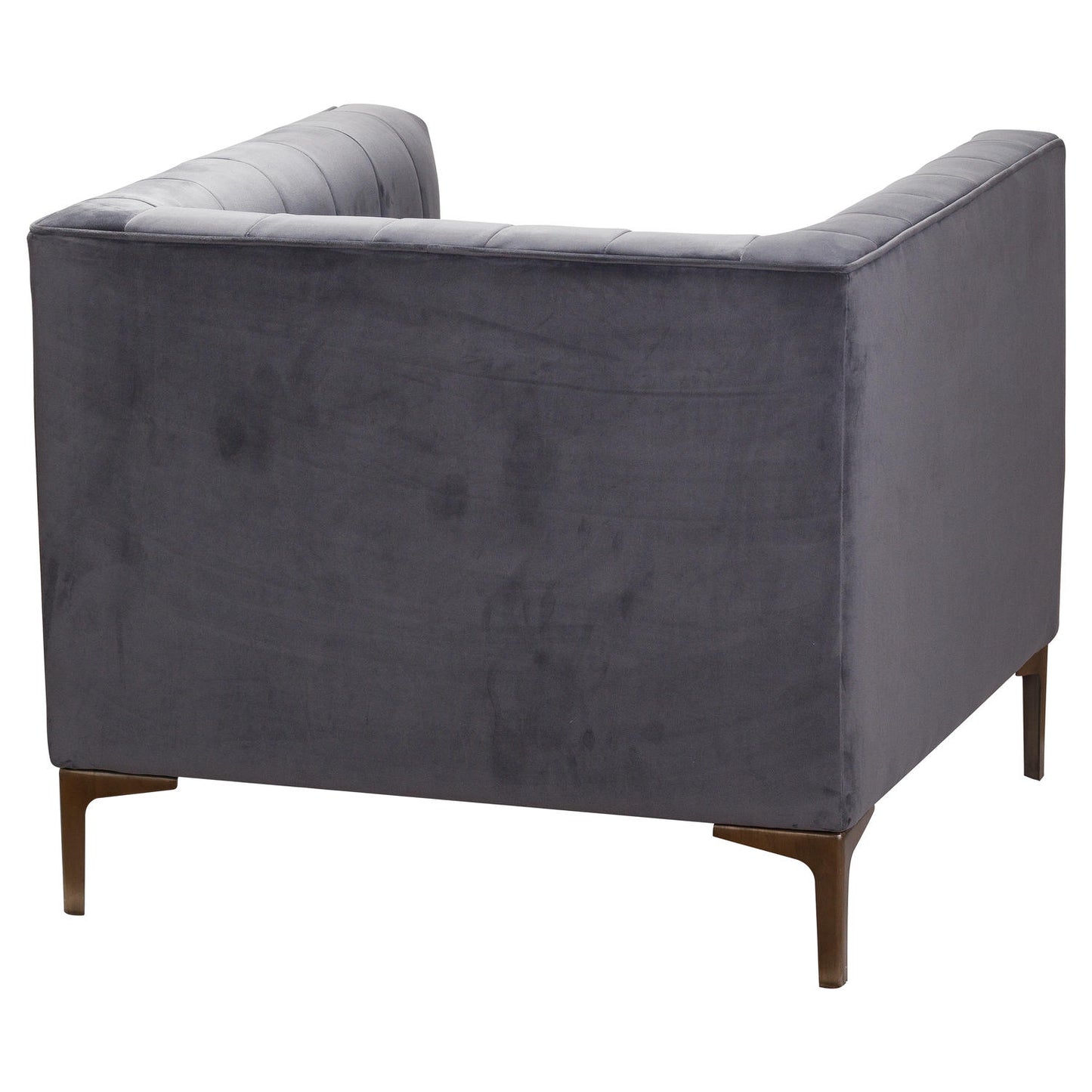 Emperor Grey Velvet Arm Chair With Chrome Legs