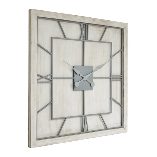 Williston White Square Large Wall Clock