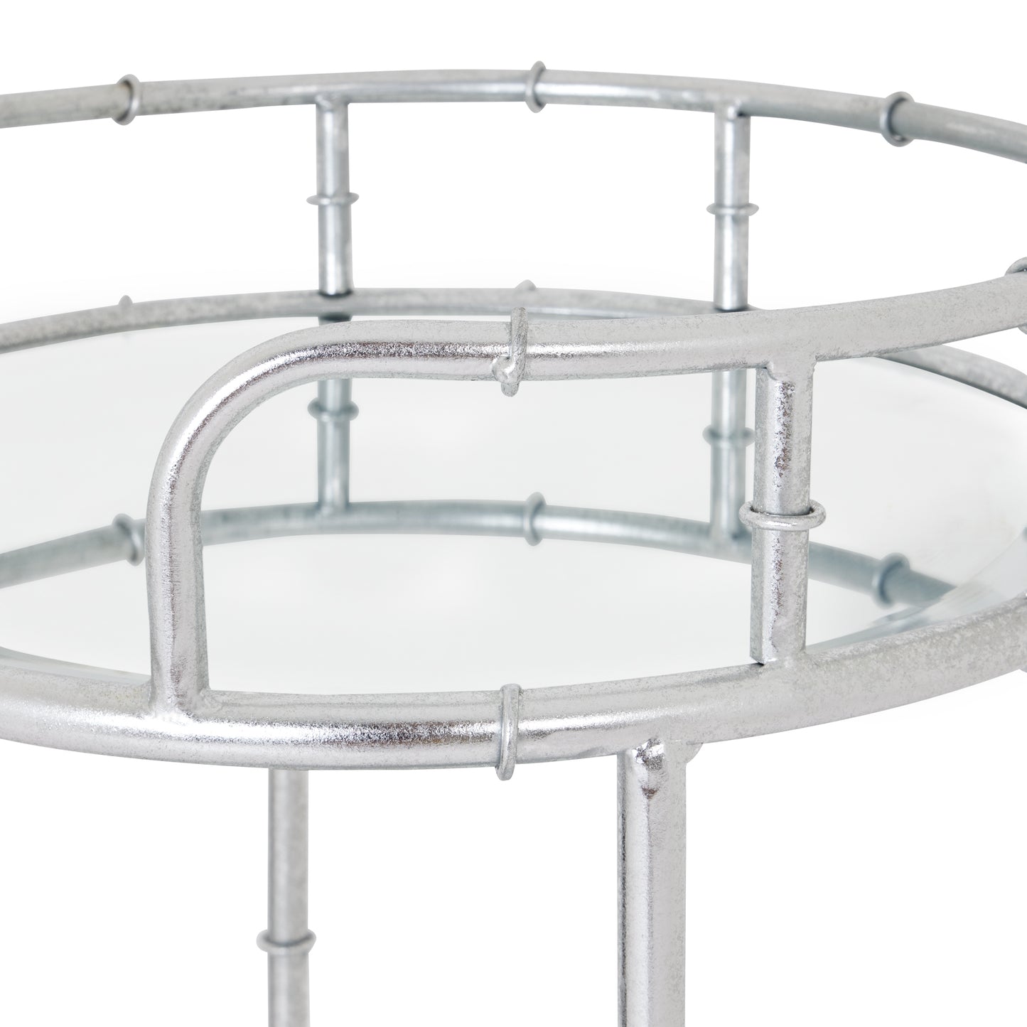 Silver Round Drinks Trolley