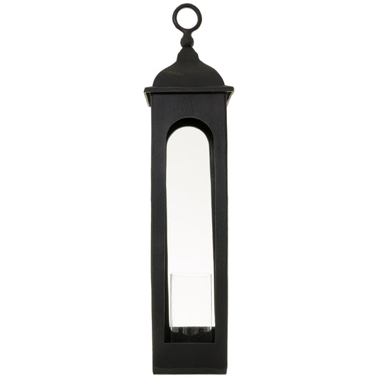 Farrah Collection Black Cast Tall Loop Top Lantern