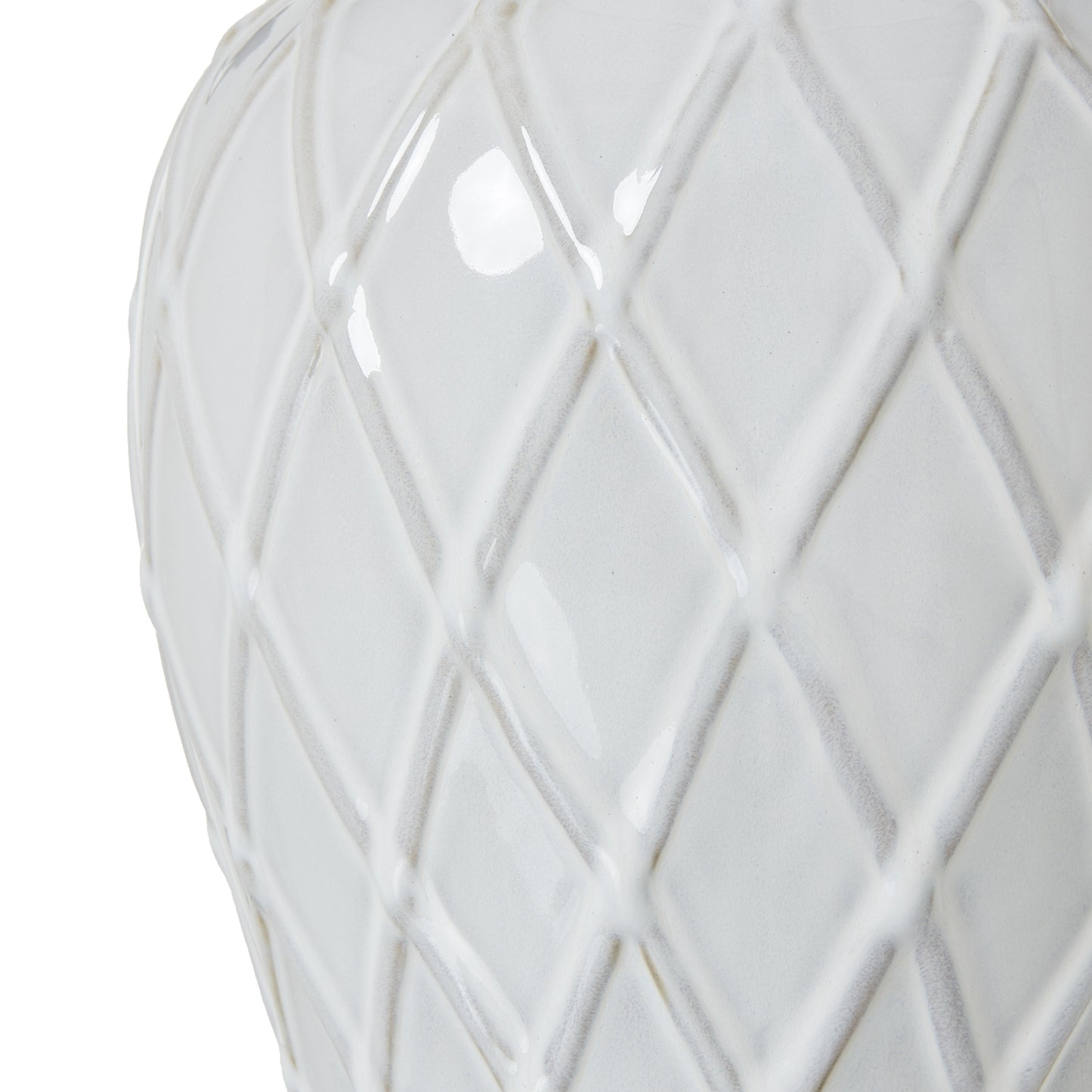 White Ceramic Ginger Jar Lamp With Linen Shade