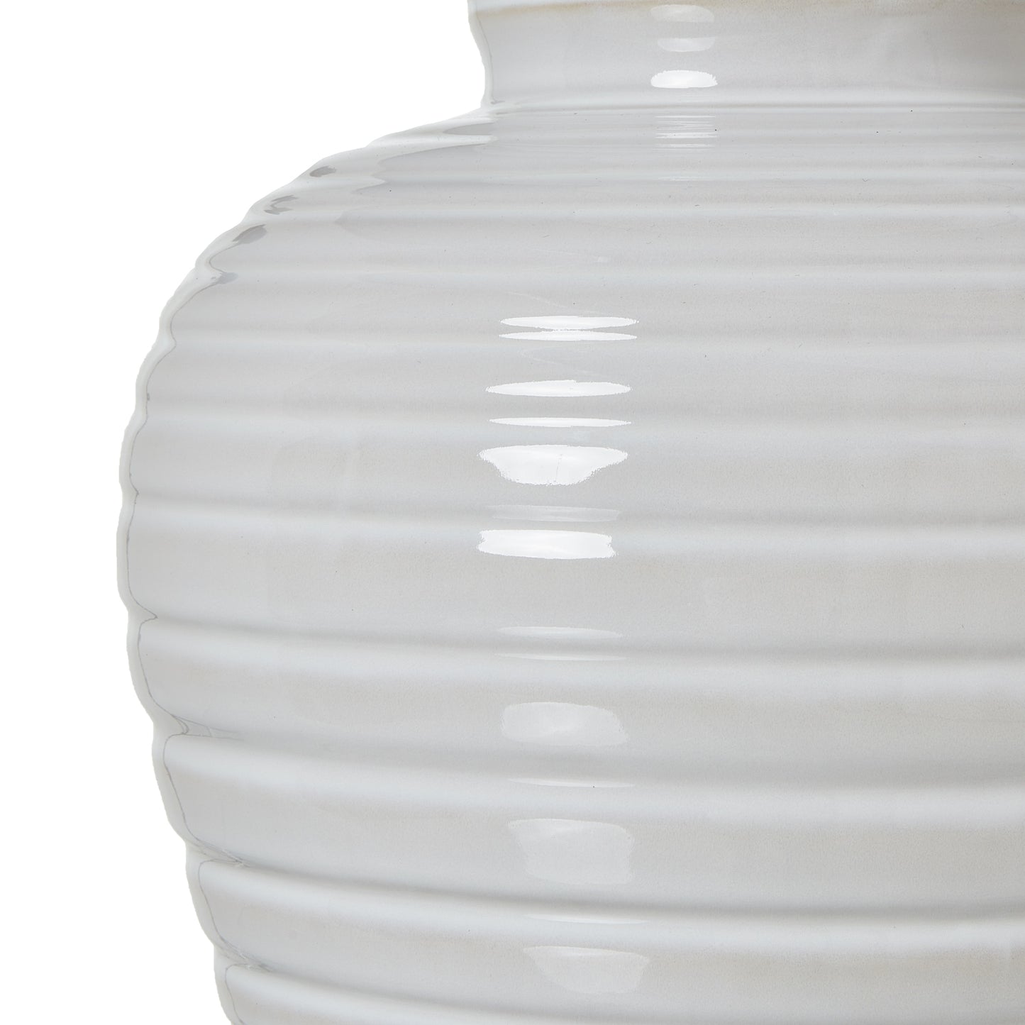 White Ceramic Pot Lamp With Linen Shade