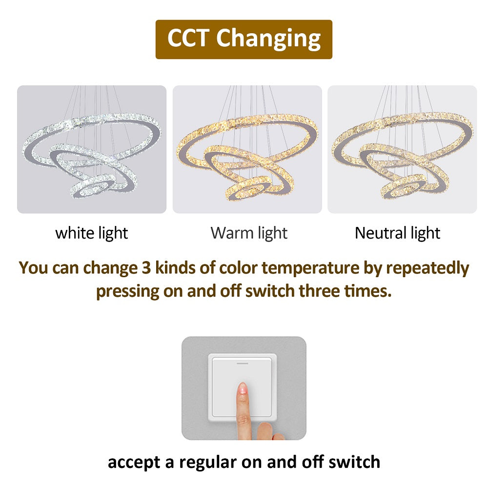 20CM 40CM 60CM MODERN LED RING CHANDELIER