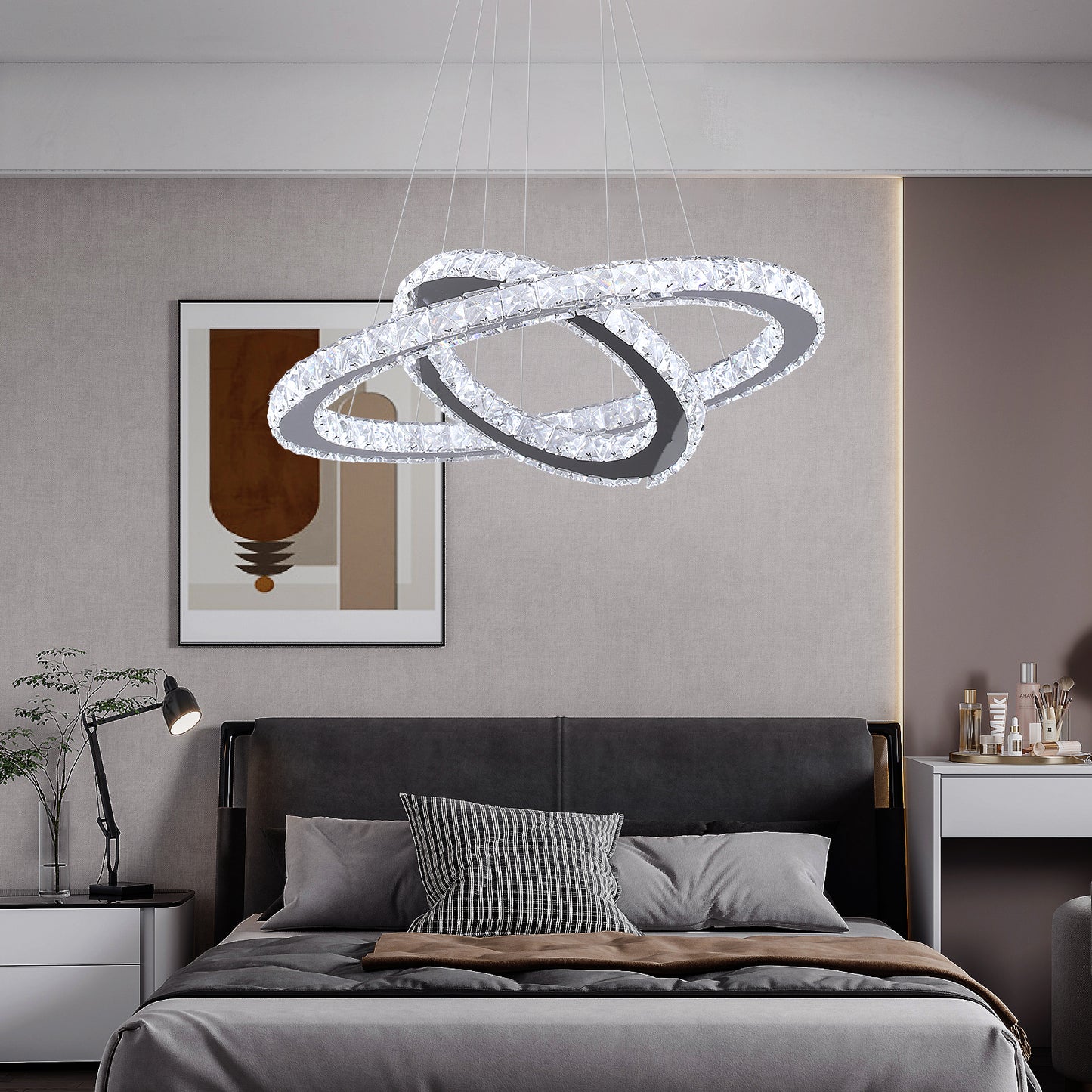 2 RINGS MODERN HALO CHANDELIER FOR DINING TABLE