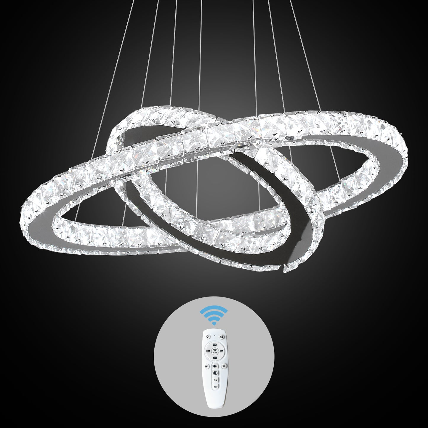 2 RINGS MODERN HALO CHANDELIER FOR DINING TABLE