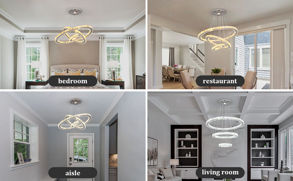 20CM 40CM 60CM MODERN LED RING CHANDELIER