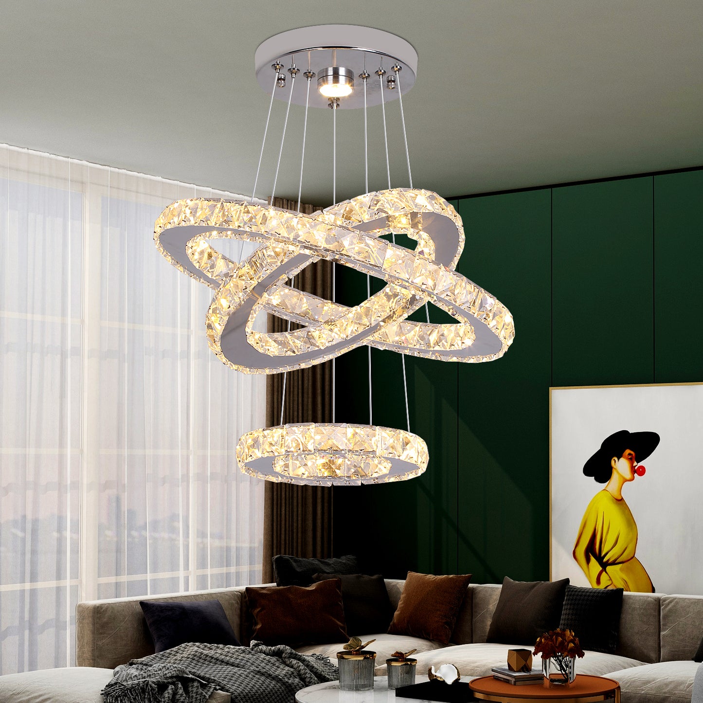 CRYSTAL HALO CHANDELIER