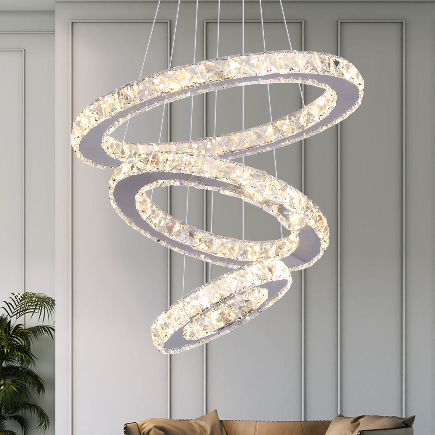 CRYSTAL HALO CHANDELIER