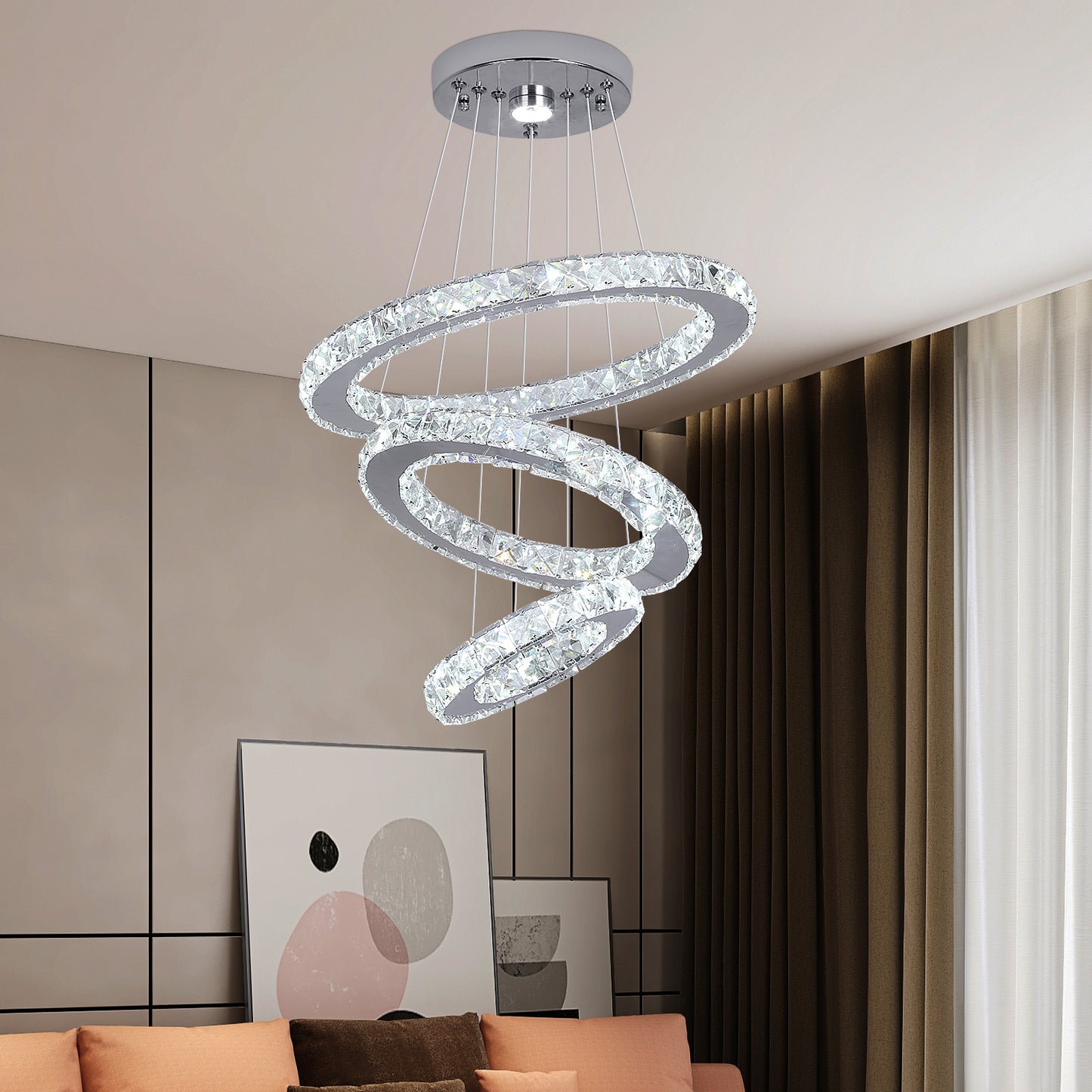 CRYSTAL HALO CHANDELIER